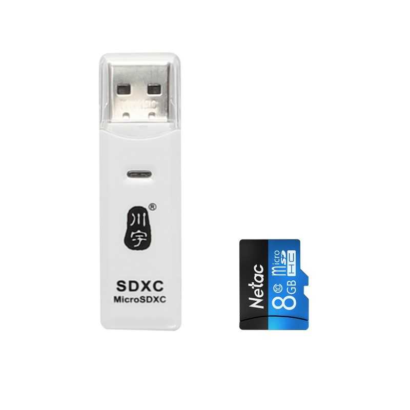 Kit Lector de Tarjeta de Memoria + MicroSDHC Netac 8GB Clase 10 (Creality)