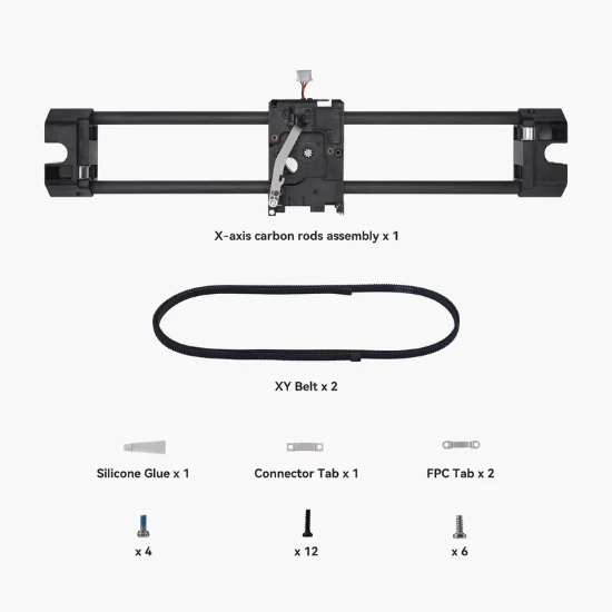 Kit de Montaje de Varillas de Carbono Eje-X - (X1 Carbon / P1P) - Imagen 3
